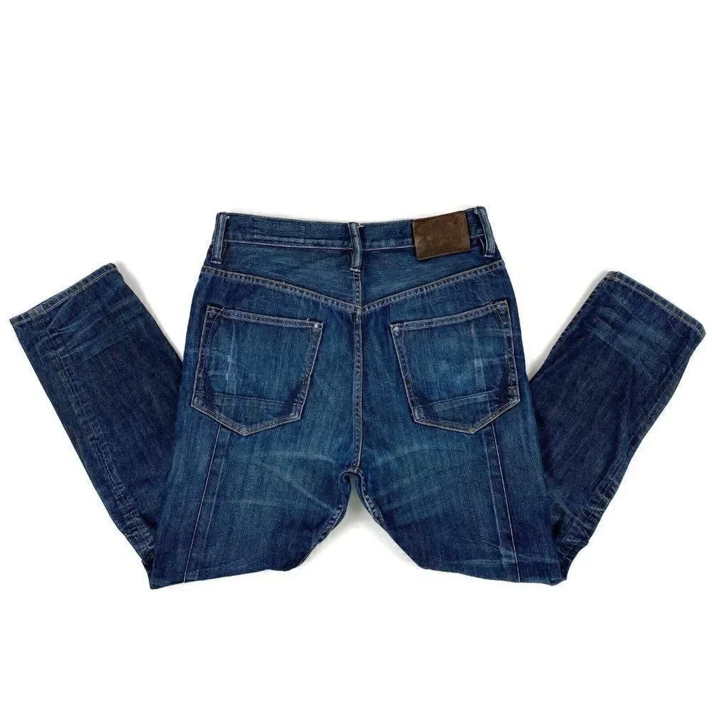 All Saints Men’s Short Kick Denim Jeans Blue 28 - Picture 2 of 8